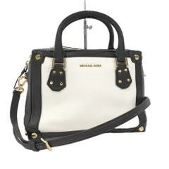 MICHAEL KORS ２WAYバッグ レザー ホワイト×ブラック