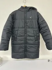 NIKE ナイキ THERMA-FIT サーマフィット 中綿 ロングジャケット レディース S ブラック フード付き 黒 日本サイズS相当