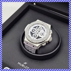 HUBLOTビッグバン アエロバン スチール ダイヤベゼル ブルークロコ 