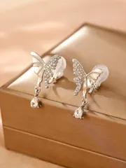 ジュエリー レディース イヤーアクセサリー  クリップ イヤリング シルバー バタフライ ウォータードロップ型 耳元 葉っぱ レディース ギフト