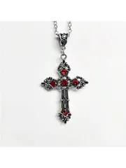 ジュエリー メンズ ネックレス 1個 ゴシック調 逆さまの十字架ペンダントネックレス、ヨーロッパ&アメリカンパンクスタイルのクロスジュエリー