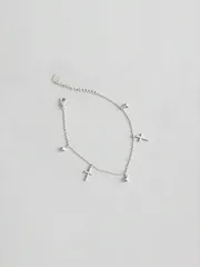 ジュエリー レディース ブレスレット 十字架モチーフブレスレット スターリングシルバー タッセル付き 1本入り 女性用