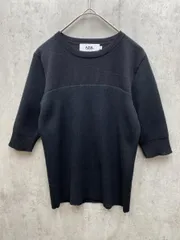 美品 AZUL BY MOUSSY アズールバイマウジー シアー切替5分袖リブニットトップス セーター sizeF/黒 ■◇レディース