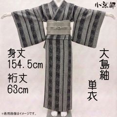 着用少ない！単衣＊本塩沢＊モダン＊黒＆青のタテ柄＊亀甲＊着物