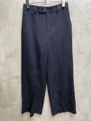 Spick & Span スピック＆スパン 麻混 ピンストライプ スラックス ストレート パンツ size36/黒 ■◇レディース