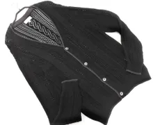 ABAHOUSE アバハウス かぎ編み カーディガン size46/黒 ■◇ メンズのサムネイル
