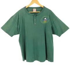 ユーズドフルギ USED古着 90S USA製 ワンポイントキャラクタープリント ヘンリーネックTシャツ メンズ  L/XL