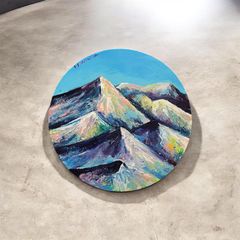 風景画/油絵【湿音】1点物の原画◇作者サイン入り/都会の油彩画 絵画