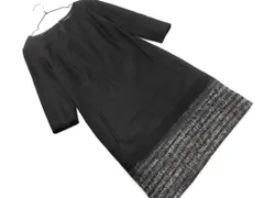 23区 ７分袖 ウール混 ワンピース size36/黒 ■◇ レディース