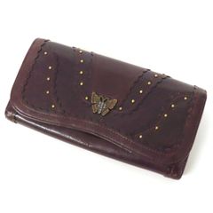 美品 ANNA SUI 長財布 レザー バタフライ ブラウン - メルカリ