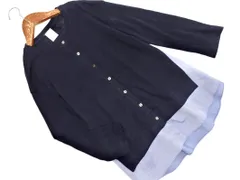 PUPULA ププラ リネン混 フェイクレイヤード カーディガン size38/紺ｘ青 ■◇ レディースのサムネイル