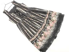 axes femme アクシーズファム 花柄 ジャンパースカート ノースリーブ ワンピース sizeM/黒 ■◇ レディース