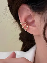 ジュエリー レディース イヤーアクセサリー 3個セット ヴィンテージ S925シルバー イヤーボーンクリップ(ピアスなし)、ダイヤモンドイヤリング、デイリー、パーティー、女の子へのギフトアクセサリー