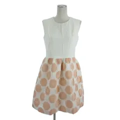 チェスティ Chesty 花柄 ワンピース ノースリーブ ひざ丈 1 オレンジ系 ■TC