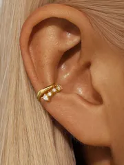 ジュエリー レディース イヤーアクセサリー 1個 925スターリングシルバー イヤーカフ ピアス ゴールド 非ピアス 耳軟骨クリップオン ラップフープ ボヘミアン ビーチ シンプル ミニマリスト デリケート ハンド