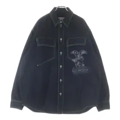 OFF-WHITE (オフホワイト) ロゴプリント オーバーサイズ デニムシャツ ブラック OMYD05HS25DEN004のサムネイル
