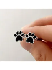 ジュエリー レディース イヤーアクセサリー  シンプルでかわいい シルバーメッキ 動物の肉球 スタッドピアス 女性用 パーソナライズアクセサリー