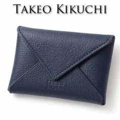 タケオキクチ クラーク 小銭入れ コインケース 山羊革 ゴートレザー 744611 TAKEO KIKUCHI ネイビー 紺 メンズ 新品 未使用 箱付き 薄型 軽量 キャッシュレス プレゼント ギフト 無料ラッピング可能