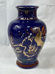 D壁 中山 作 瑠璃金彩 松竹梅 梅花文 対花瓶 一対 仏壇 仏具 花立 飾壺