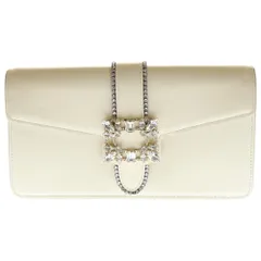 Roger Vivier (ロジェヴィヴィエ) クリスタル装飾 レザー ショルダーバッグ ホワイトのサムネイル