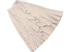 QUEENS COURT クイーンズコート チェック ラップ調 スカート size1/茶 ■◇ レディース