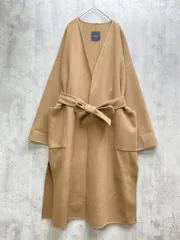 N.O.R.C ノーク 913204-9114 ウール パイピング アウター ベルト付き 2 M ノーカラー コート size2/ベージュ ◆■レディース