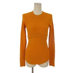 アンスリード UN3D. タグ付き 2WAY BASIC KNIT TOP リブ ニット 長袖 38 オレンジ