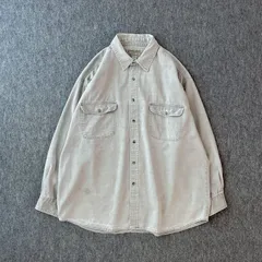 90ｓ　デザインシャツ　フェード　TRAIL'S END　ミリタリー　グッドカラー　リアル　USA古着　厚手