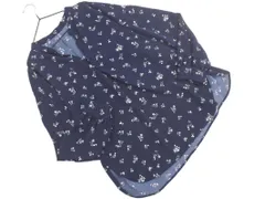 新品 earth music&ecology アースミュージック＆エコロジー 花柄 キーネック ブラウス シャツ sizeF/紺 ■◇ レディース
