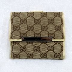 正規店購入 GUCCI キャンパスブラック 三つ折り財布〔120932〕 - メルカリ