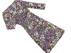 DIANE VON FURSTENBERG ダイアンフォンファステンバーグ 総柄 ドレープネック ワンピース size2/黒ｘ紫 ■◇ レディース