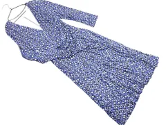PUPULA ププラ 総柄 ドレープ ワンピース size40/青 ■◇ レディースのサムネイル