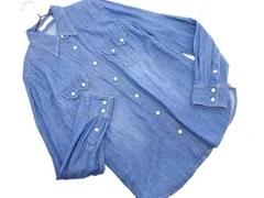 AZUL basic アズールバイマウジー デニム シャツ sizeM/紺 ■◇ レディース