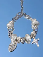 ジュエリー レディース ブレスレット 1個 スパークリングジルコニアクロスチャームブレスレット、宗教的チャームブレスレットマリア像ペンダント付き、調整可能なクロスブレスレット