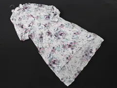 ZARA basic ザラ ベーシック 花柄 ロング シャツ sizeS/白 ■◇ レディース