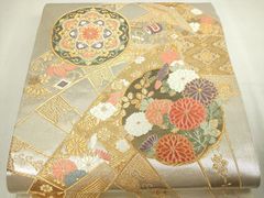 V3124 ○高級 正絹 唐織 六通 袋帯 華文 花文 蝶々 - メルカリ