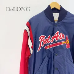 90s USA製 DeLong デロング ナイロンジャケット ジャケット M ネイビー レッド  メンズ ファッション _201423