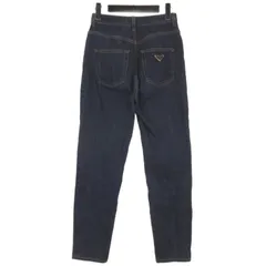 プラダ PRADA 三角プレート ロゴプレート デニム パンツ ジーンズ イタリア製 インディゴ 24