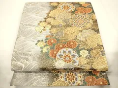 平和屋着物▼六通柄袋帯　唐織　献上花華文　金銀糸　引箔　鈴乃屋扱い　正絹　逸品　CABE1462ak