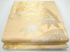 平和屋着物●六通柄袋帯　唐織　流水文　銀糸　正絹　逸品　DABD1567ps 平和屋着物◎六通柄袋帯 流水花文 金銀糸 正絹 逸品 未使用 DABE3913qp