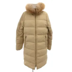 アーバンリサーチ サニーレーベル URBAN RESEARCH Sonny Label ダウンコート ラクーンファー フード ロング 38 ベージュ /FF