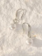 ジュエリー レディース イヤーアクセサリー  925スターリングシルバー 10パールドロップピアス、レディースジュエリー イヤーフック ピアス クリスマス ウィンター クリスマスギフト 1ペア