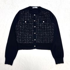 joliie mignon 黒のパール装飾付き長袖カーディガン40 joliie mignon 黒のパール装飾付き長袖カーディガン40 - メルカリ