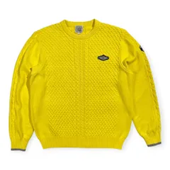 SINA COVA シナコバ ワッペン付き ケーブル編み フィッシャーマン ニットセーター サイズ L /イエロー/メンズ/マリンのサムネイル