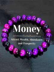 ジュエリー メンズ ブレスレット 8mmエレガントナチュラルタイガーアイブレスレット - カラフルな紫&黒のビーズ、富、豊かさ、幸運を象徴、プロスパリティの良い贈り物、レインボービーズデザイン、鮮やかなビーズカラー