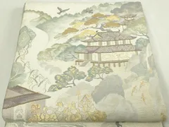 平和屋本店▼世界的友禅作家　千地泰弘　両面　六通柄袋帯　飛天来迎十福之図　本金箔　正絹　逸品　DABE9276sf 平和屋本店▽世界的友禅作家 千地泰弘 両面 六通柄袋帯 飛天来迎十福之