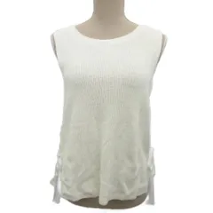 アプワイザーリッシェ Apuweiser-riche カットソー ニット ノースリーブ リボン 白 ホワイト 2 約M ■YHS5