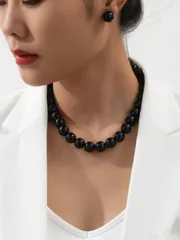 ジュエリー レディース セット 1セット ヴィンテージ ラグジュアリー フェイクパール ビーズ ピアス & ネックレス ジュエリーセット レディース、ボールやパーティーに適しています