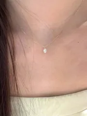 ジュエリー レディース ネックレス 1個 S925スターリングシルバー ティアドロップジルコニアペンダントネックレス、幾何学的シェイプ ロングタッセルチェーン、ミニマリストでエレガント、女性の日常着やギフトに適して