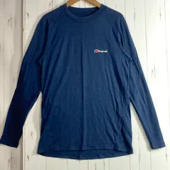 ✉️Men's M ネイビー系 Berghaus ( バーグハウス ) クルーネック メリノウール ベースレイヤー Crow Neck Merino Wool Baselayer メリノウール ウェア トップス インナー シャツ ロングスリー